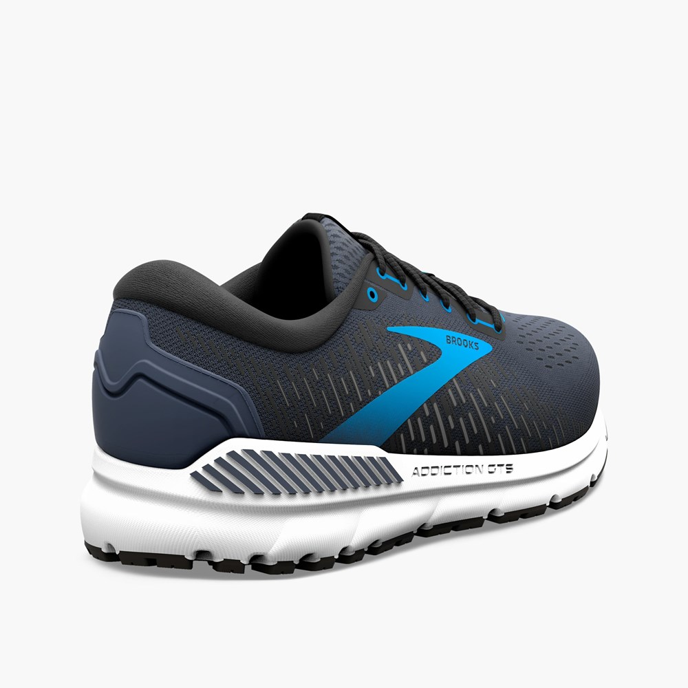 Chaussures Running Route Brooks Addiction 15 Noir Bleu Homme | CUA-3041057